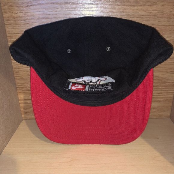 Vintage 90s Nike Chicago Bulls Strapback Hat Cap Embroidered Michael Jordan RARE - Picture 6 of 9